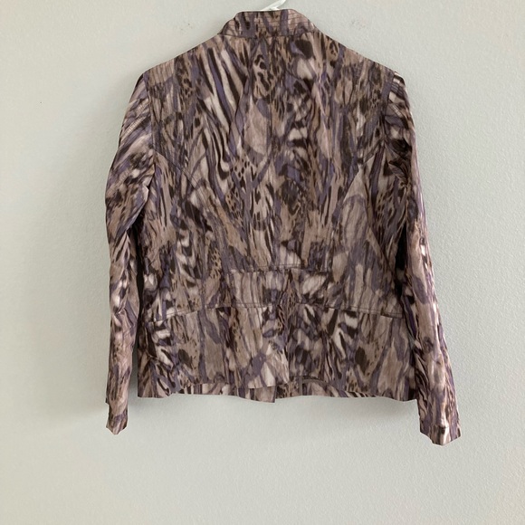 Chicos Jacket Womens Size 1 Tie Dye Snap Buttons Windbreaker Zip Pockets - Picture 7 of 7